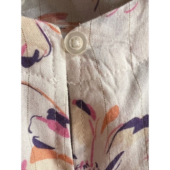 Womens Gorgeous Floral Long sleeve Drawstring waist Top Size M - Picture 9 of 10